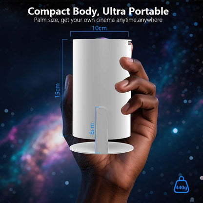 Mini Projector with WIFI 6 and Bluetooth, 4K 1080P Support Portable Projector 180° Rotatable 130'' Screen Movie Projector Auto Keystone Compatible for Laptop, PC, Smartphone (White) Projector for Bedroom Movie Night