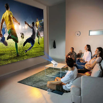 Mini Projector with WIFI 6 and Bluetooth, 4K 1080P Support Portable Projector 180° Rotatable 130'' Screen Movie Projector Auto Keystone Compatible for Laptop, PC, Smartphone (White) Projector for Bedroom Movie Night