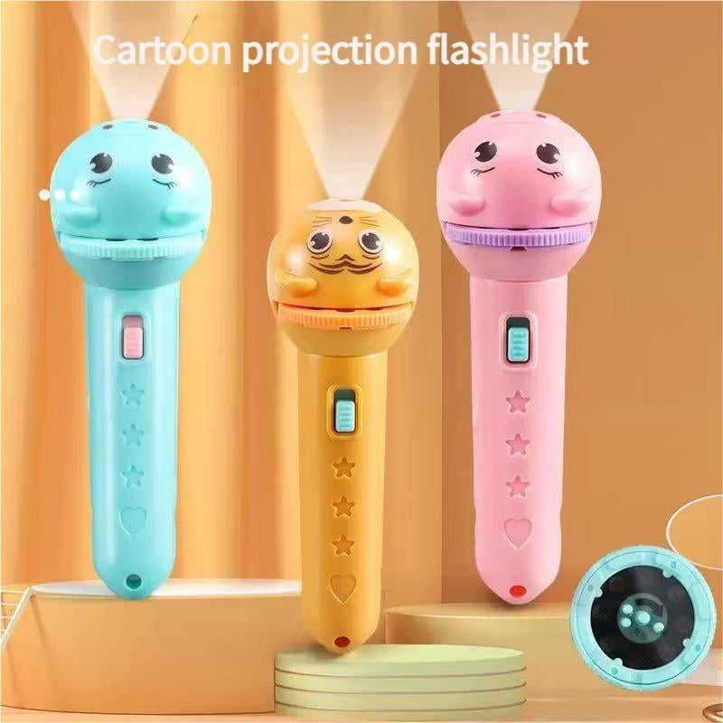 6 Slide Films Projection Torch Light Toy — Early Educational Intelligent Cartoon Projector for Kids, Fun Cognitive Learning Flashlight with Multiple Patterns | Christmas & Thanksgiving Gift